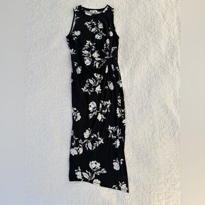 Nine Britton black floral asymmetrical dress